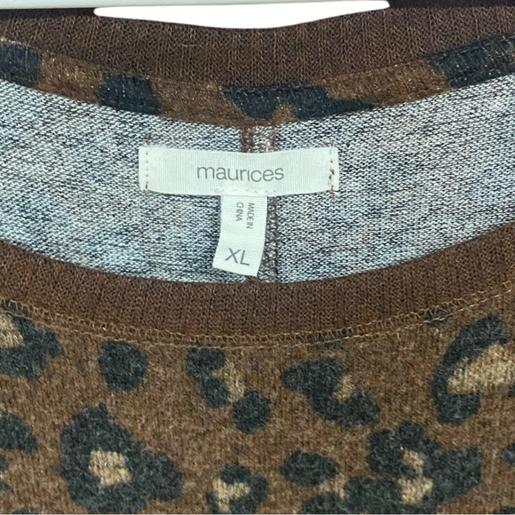 Maurices Haven Animal Print Boat Neck Fleece Sweater XL - Picture 5 of 5